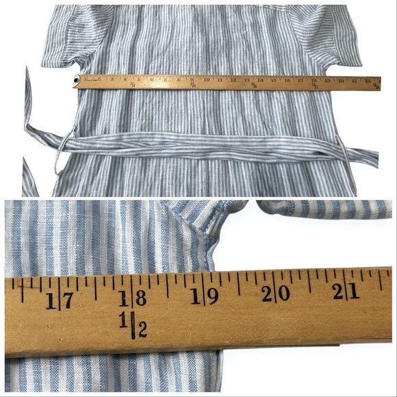 SAINT JAMES Christina Linen Striped Shirt Dress, Blue/white, Size 8 US/40 FR(EU) - Picture 14 of 16